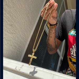 Gold Cross Pendant Necklace